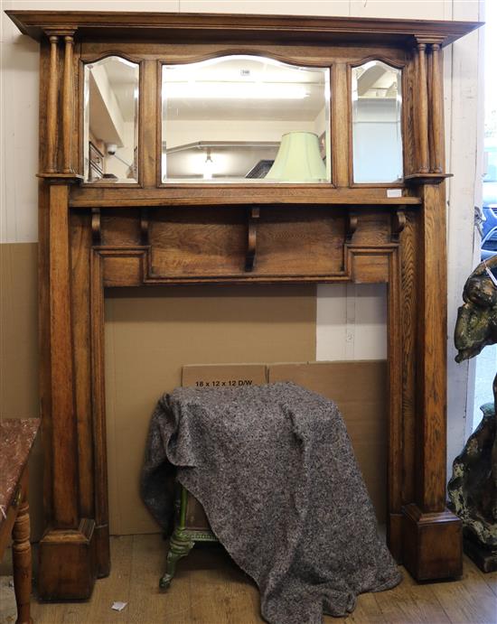 A 1920s oak fire surround W.154cm